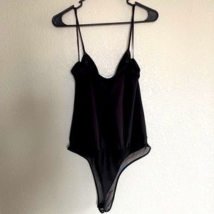 XL ASTR Black Thong Bodysuit